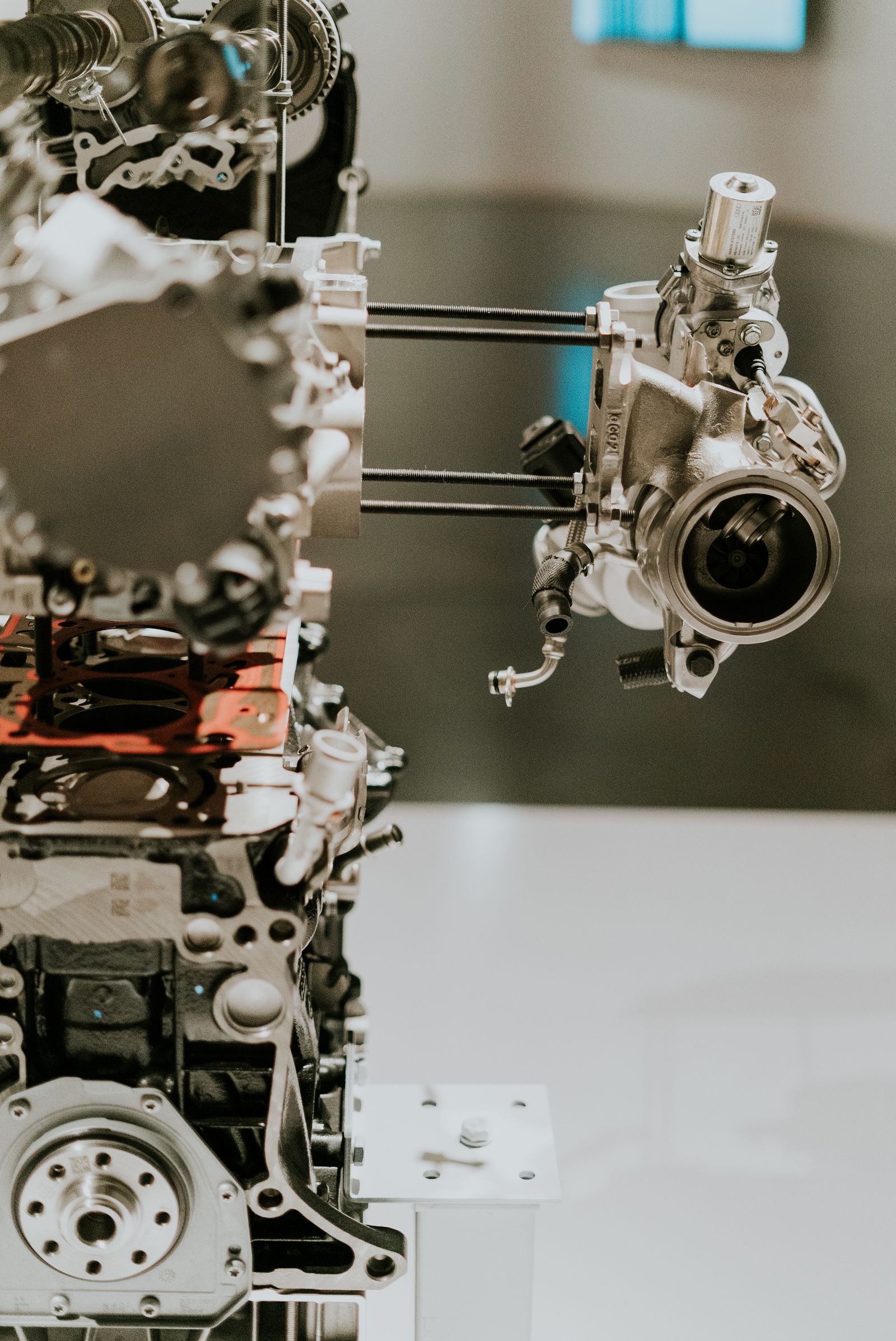 Detailed view of precision machine gears and components