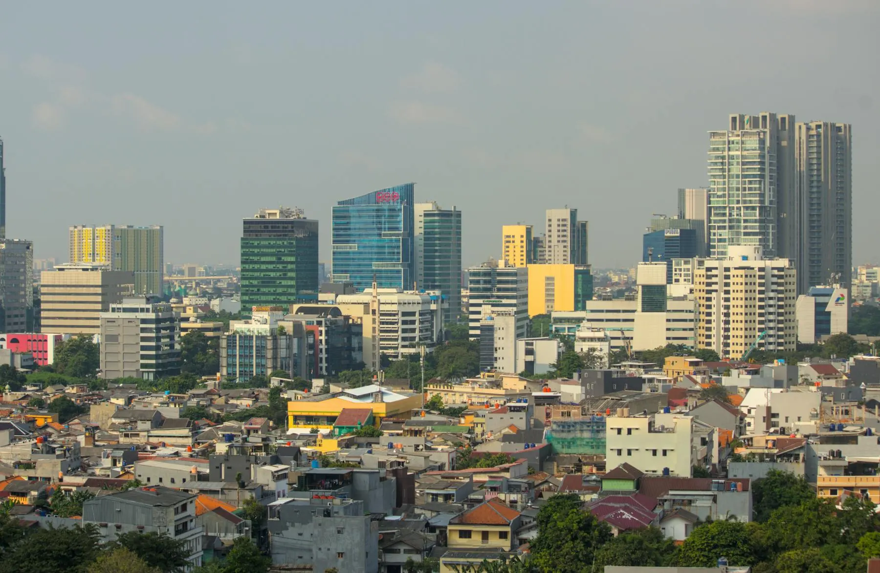 Jakarta skyline with high-rise business buildings
